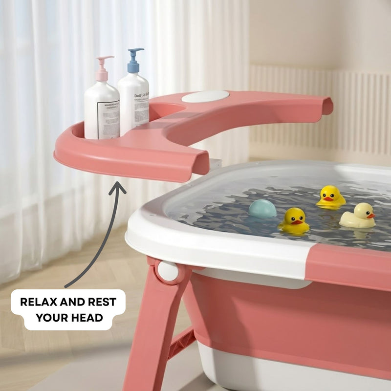 Foldable Baby Bath Tub for Infants and Toddlers Pink - additional product view