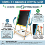 2-in-1 Kids Art Easel with Chalkboard and Whiteboard - detail view