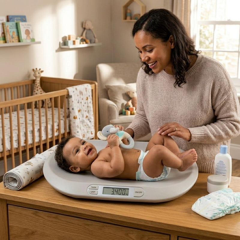 Digital Baby Scale Tare Function Lcd Display, White - size and scale view