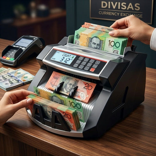 Money Counter Machine with Uv Detection for Aud Dollars, Black - alternate angle