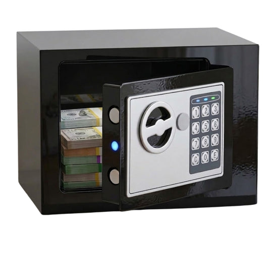 Electronic Safe Box with Keypad Lock Metal, Black - main product image