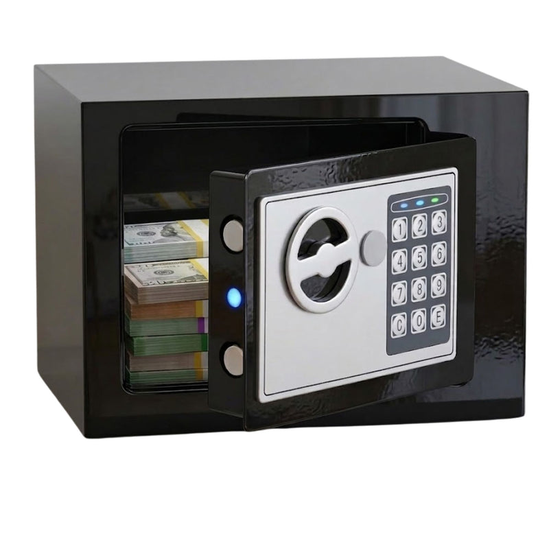Electronic Safe Box with Keypad Lock Metal, Black - main product image