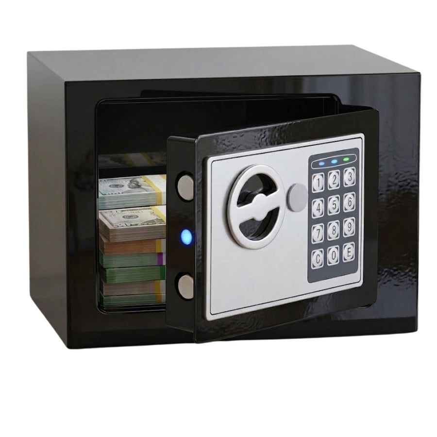 Electronic Safe Box with Keypad Lock Metal, Black - main product image