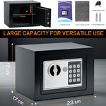 Electronic Safe Box with Keypad Lock Metal, Black - size and scale view