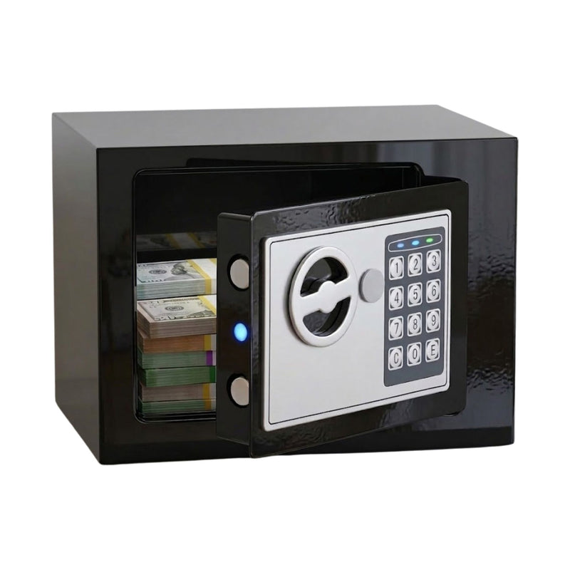 Electronic Safe Box with Keypad Lock Metal, Black - main product image