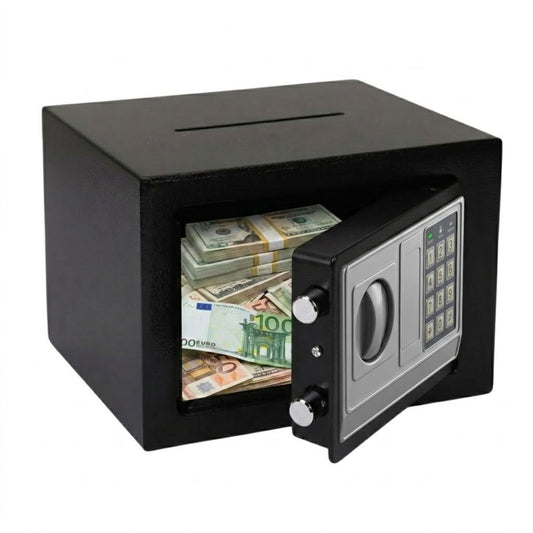 Electronic Safe Box with Deposit Slot for Valuables, Black - main product image