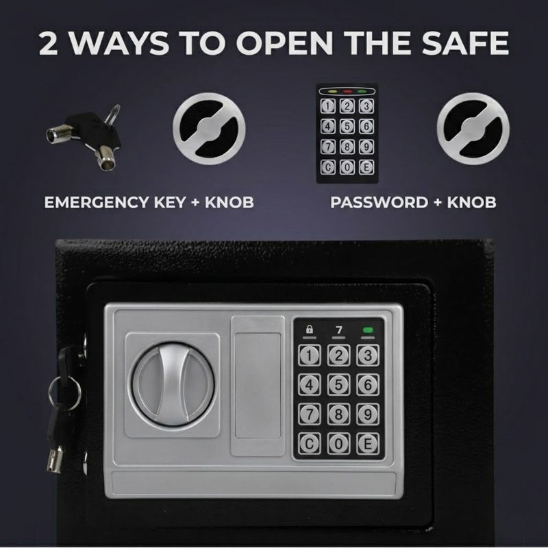 Electronic Safe Box with Deposit Slot for Valuables, Black - detail view
