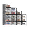 18 Pack Clear Stackable Shoe Storage Boxes - Black