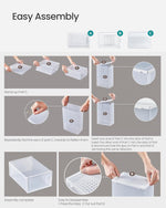 18-Pack Shoe Storage Boxes, Clear Stackable, White - size and scale view