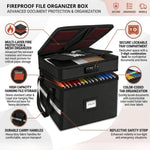 Fireproof Document Box with Lock for Office Storage, Black - detail view