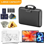 Fireproof Document Box with Lock for Safe Document Storage, Black - size and scale view
