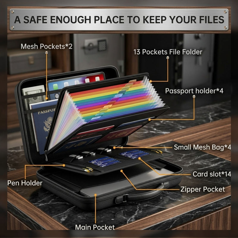 Fireproof Document Box with Lock for Safe Document Storage