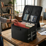 Fireproof Document Box with Lock Collapsible Black - alternate angle