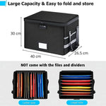Fireproof Document Box with Lock Collapsible Black - size and scale view
