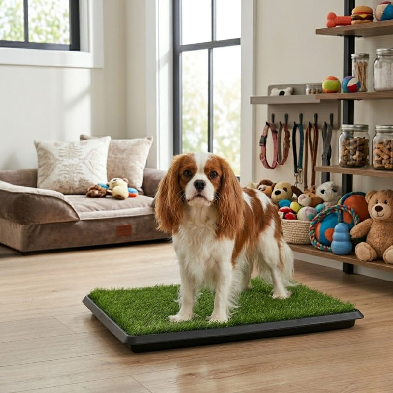 Dog Grass Pad with Tray 3-Layer for Indoor Outdoor Use, Green - alternate angle