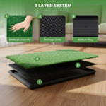 Dog Grass Pad with Tray 3-Layer for Indoor Outdoor Use, Green - detail view