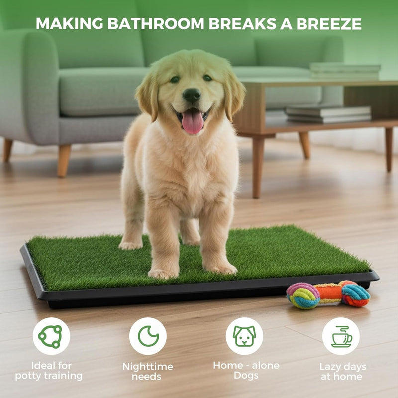Dog Grass Pad with Tray 3-Layer for Indoor Outdoor Use