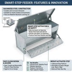 Automatic Treadle Chicken Feeder Galvanized Steel Grey - detail view