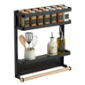 Magnetic Spice Rack 2-Tier Fridge Organiser Black