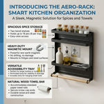 Magnetic Spice Rack 2-Tier Fridge Organiser Black - detail view