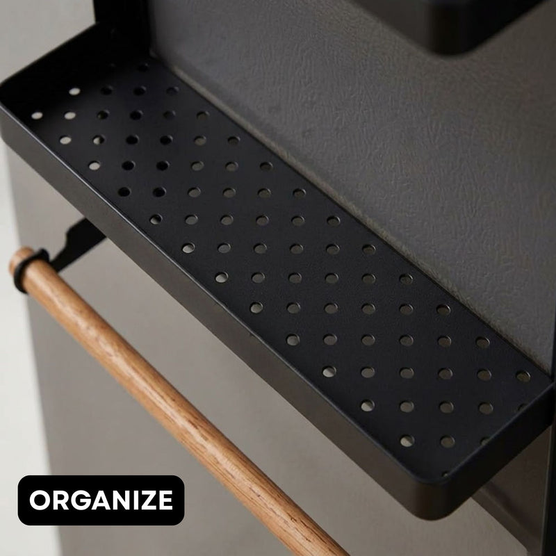 Magnetic Spice Rack 2-Tier Fridge Organiser Black