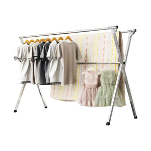 Folding Clothes Drying Rack Grey Galvanized Steel