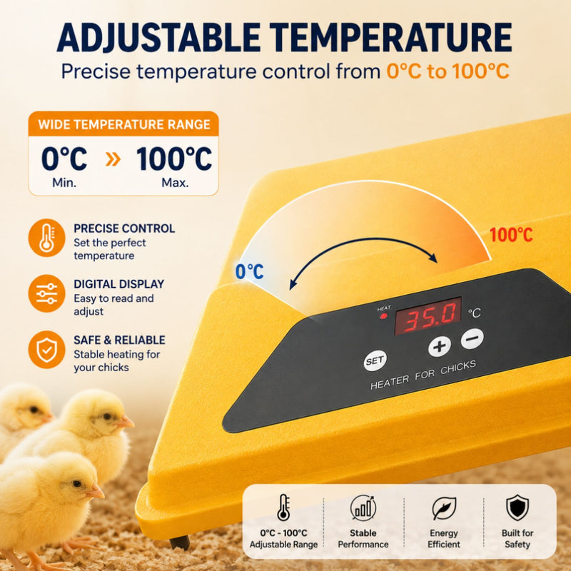 Upgraded Chick Brooder Heating Plate, Adjustable Height, Yellow - detail view