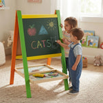Kids Art Easel Double - Sided Chalkboard Whiteboard Multicolour, Multicolor - alternate angle
