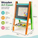 Kids Art Easel Double - Sided Chalkboard Whiteboard Multicolour, Multicolor - detail view