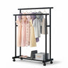 Double Rod Clothes Rack with Wheels for Easy Storage