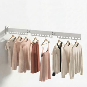 3 - Fold Wall Mounted Clothes Drying Rack - White