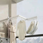 3 - Fold Wall Mounted Clothes Drying Rack - White - alternate angle