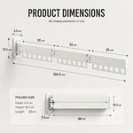 3 - Fold Wall Mounted Clothes Drying Rack - White - detail view