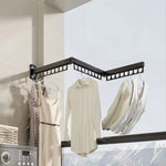 3 - Fold Wall Mounted Clothes Drying Rack - Black - alternate angle