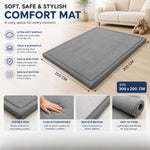 Baby Play Mat Thick Foam Crawling Mat for Infants - 300x200cm - Grey - size and scale view