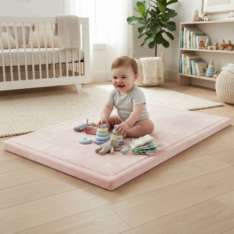 Baby Play Mat Thick Foam Crawling Mat for Infants - 150x100cm - Pink - alternate angle