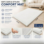 Baby Play Mat Thick Foam Crawling Mat for Infants - 150x100cm - White - size and scale view