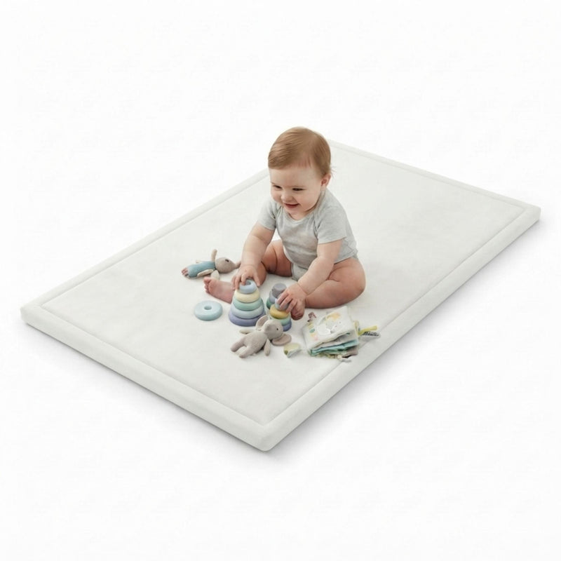 Baby Play Mat Thick Foam Crawling Mat for Infants - 150x100cm - White