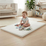 Baby Play Mat Thick Foam Crawling Mat for Infants - 200x150cm - White, Cream - alternate angle