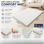 Baby Play Mat Thick Foam Crawling Mat for Infants - 300x200cm - White - size and scale view