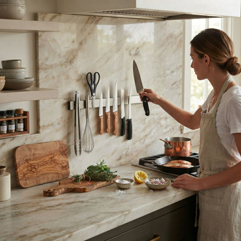 40cm Magnetic Knife Strip Wall Rack - Knife Rack, Grey - additional product view