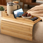 Bamboo Sofa Armrest Tray Couch Arm Table Natural - main product image