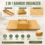 Bamboo Sofa Armrest Tray Couch Arm Table Natural - detail view