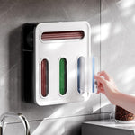 Food Storage Bag Organiser - 4 Compartment Clear Box, Transparent - alternate angle