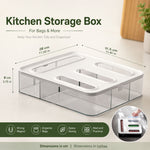 Food Storage Bag Organiser - 4 Compartment Clear Box, Transparent - detail view