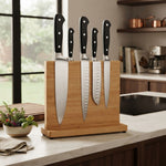 Magnetic Knife Block Bamboo Double Sided Holder, Natural - alternate angle
