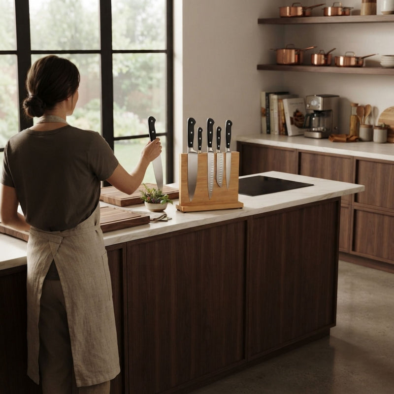 Magnetic Knife Block Bamboo Double Sided Holder, Natural - additional product view