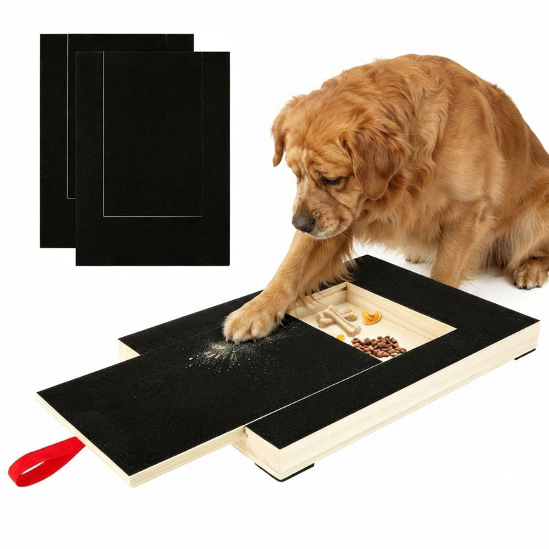 Dog Nail Scratch Board with Snack Box Sandpaper Puppy Nail, Natural - main product image