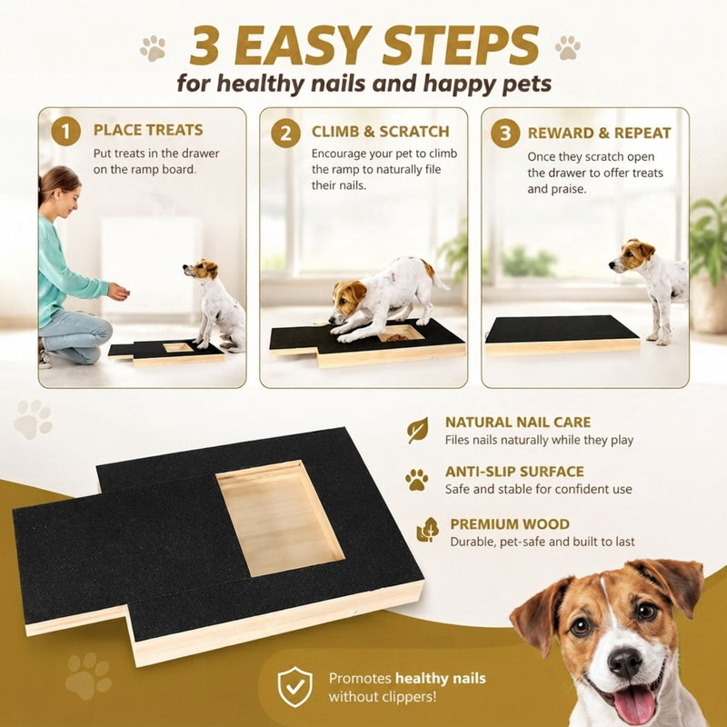 Dog Nail Scratch Board with Snack Box Sandpaper Puppy Nail