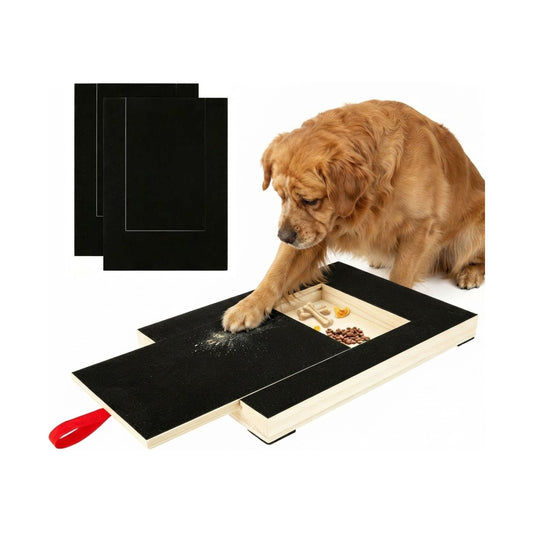 Dog Nail Scratch Board with Snack Box Sandpaper Puppy Nail, Natural - main product image